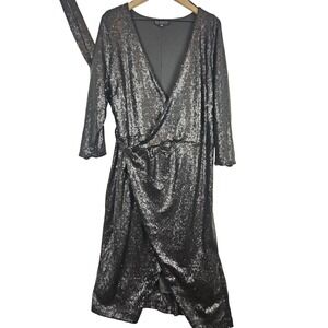 Eloquii‎ studio sequin wrap dress, black, size 20